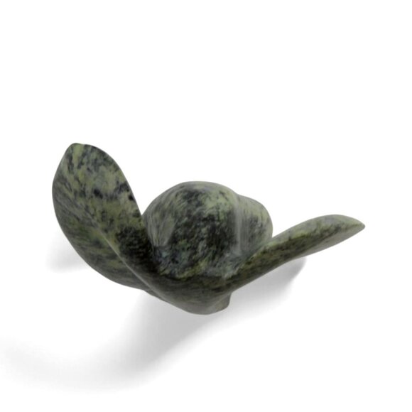 Elephant Hand Carved Green Leopard Rock Stone South Africa Signed 4.5" - Picture 9 of 10